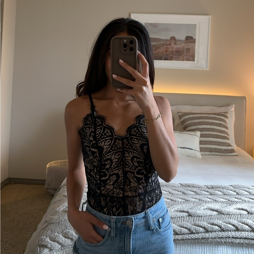 Black lace bodysuit